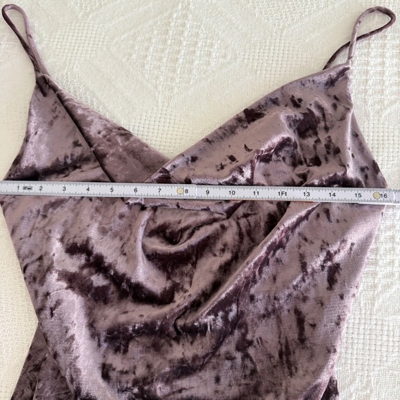 Y2K Velvet Babydoll Slip Dress L Bodycon Fairy Grunge Whimsical VTG Made In USA - Picture 4 of 6